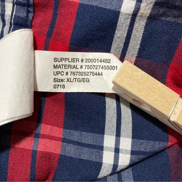 CHAPS Red, White, & Blue Button Down Long Sleeve Shirt | Stretch Easy Care - Picture 11 of 14